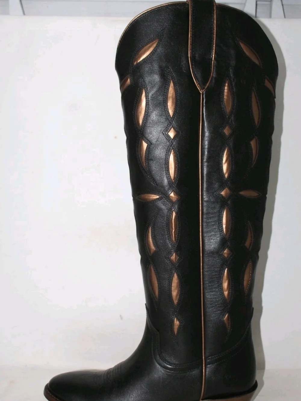 NWT Ariat Saylor Black Leather Cowboy Western Knee High Boots Wide Calf 9